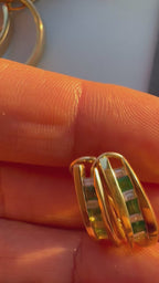 emerald and diamond J hoop