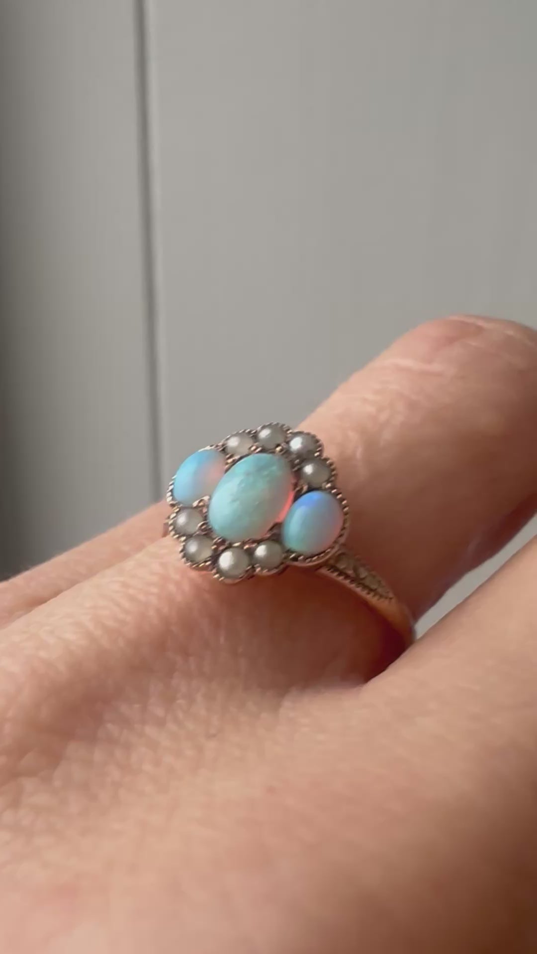 antique opal and seed pearl