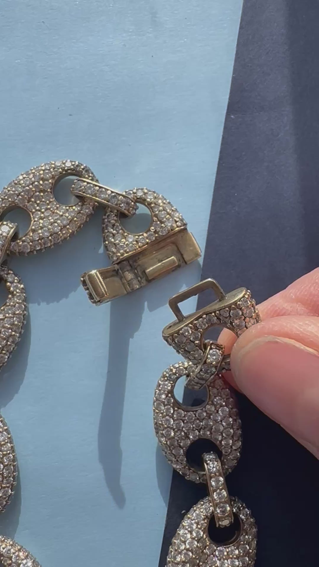 diamond covered gucci link bracelet