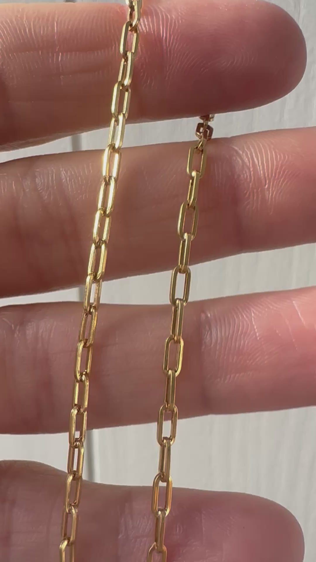 18k gold 18.5” paperclip chain