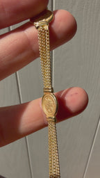 double sided coin and curb chain bracelet