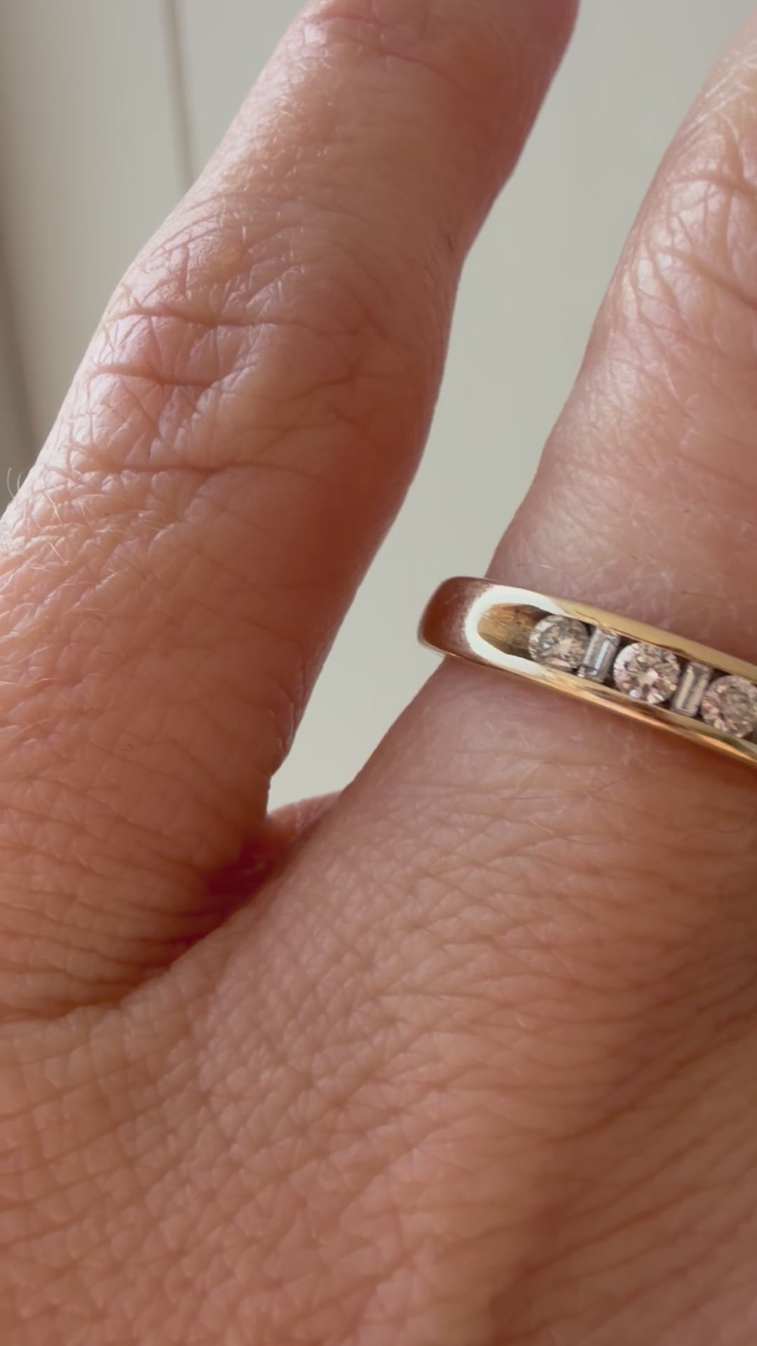 channel and baguette set diamond band