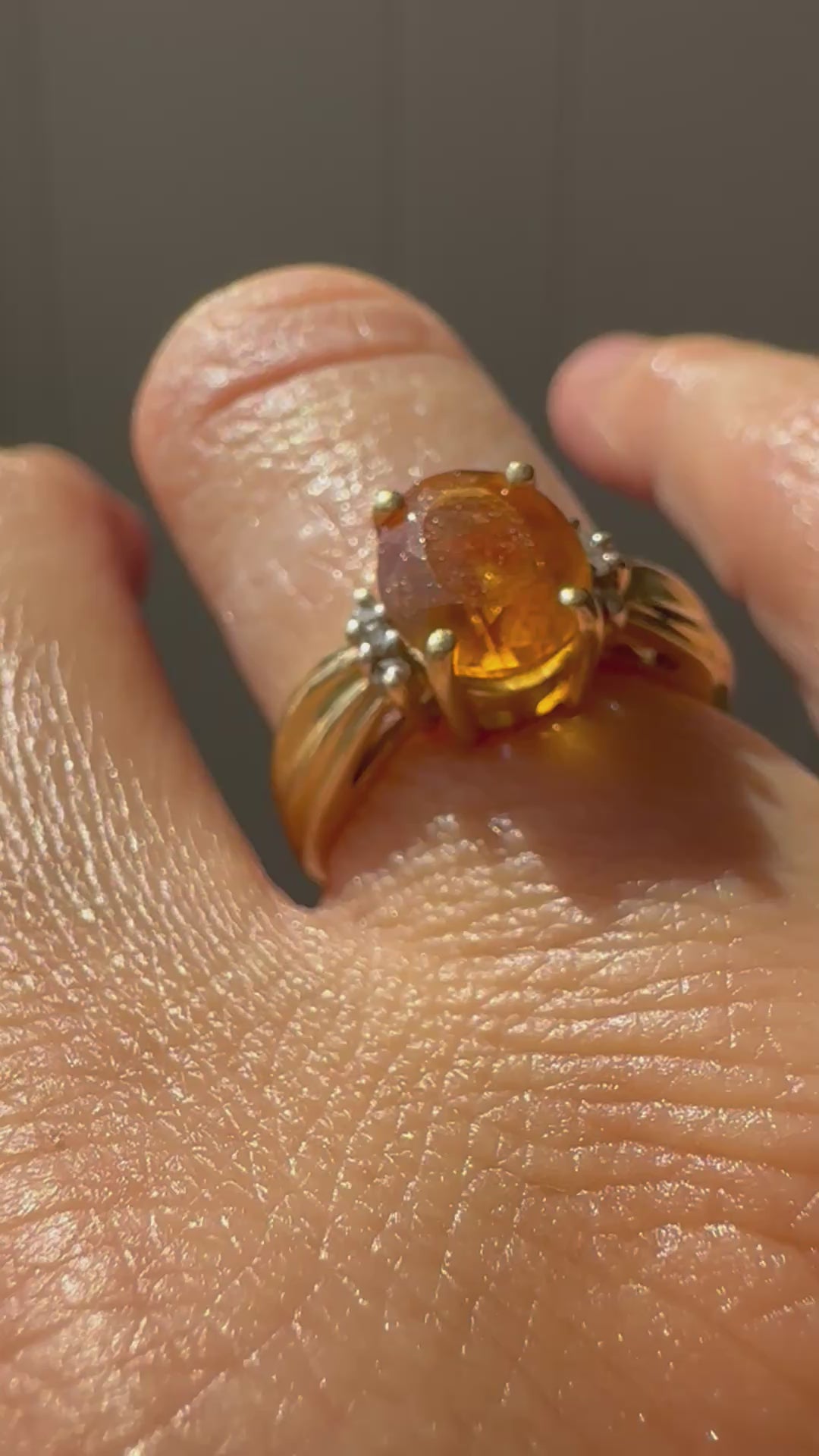 citrine and diamond ring