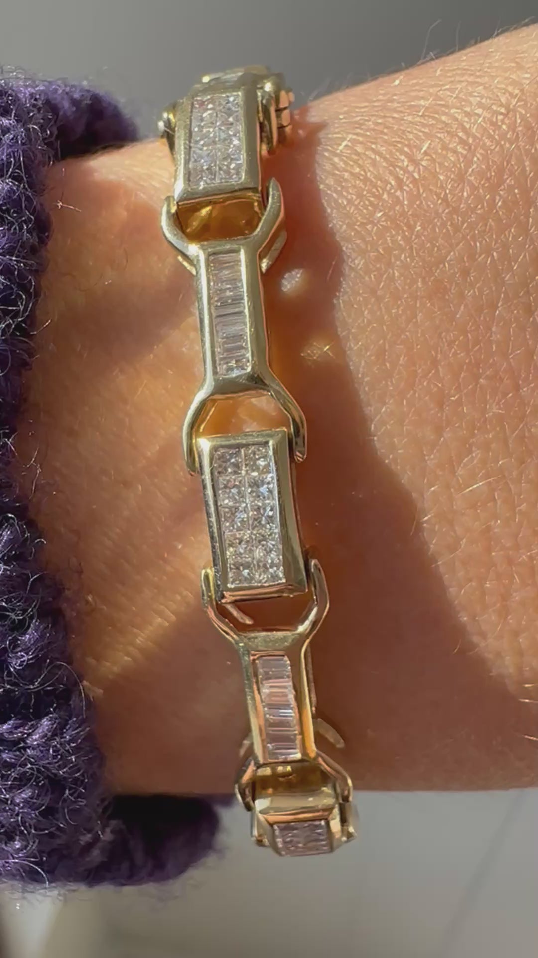 3.63carat natural diamond buckle link tennis bracelet