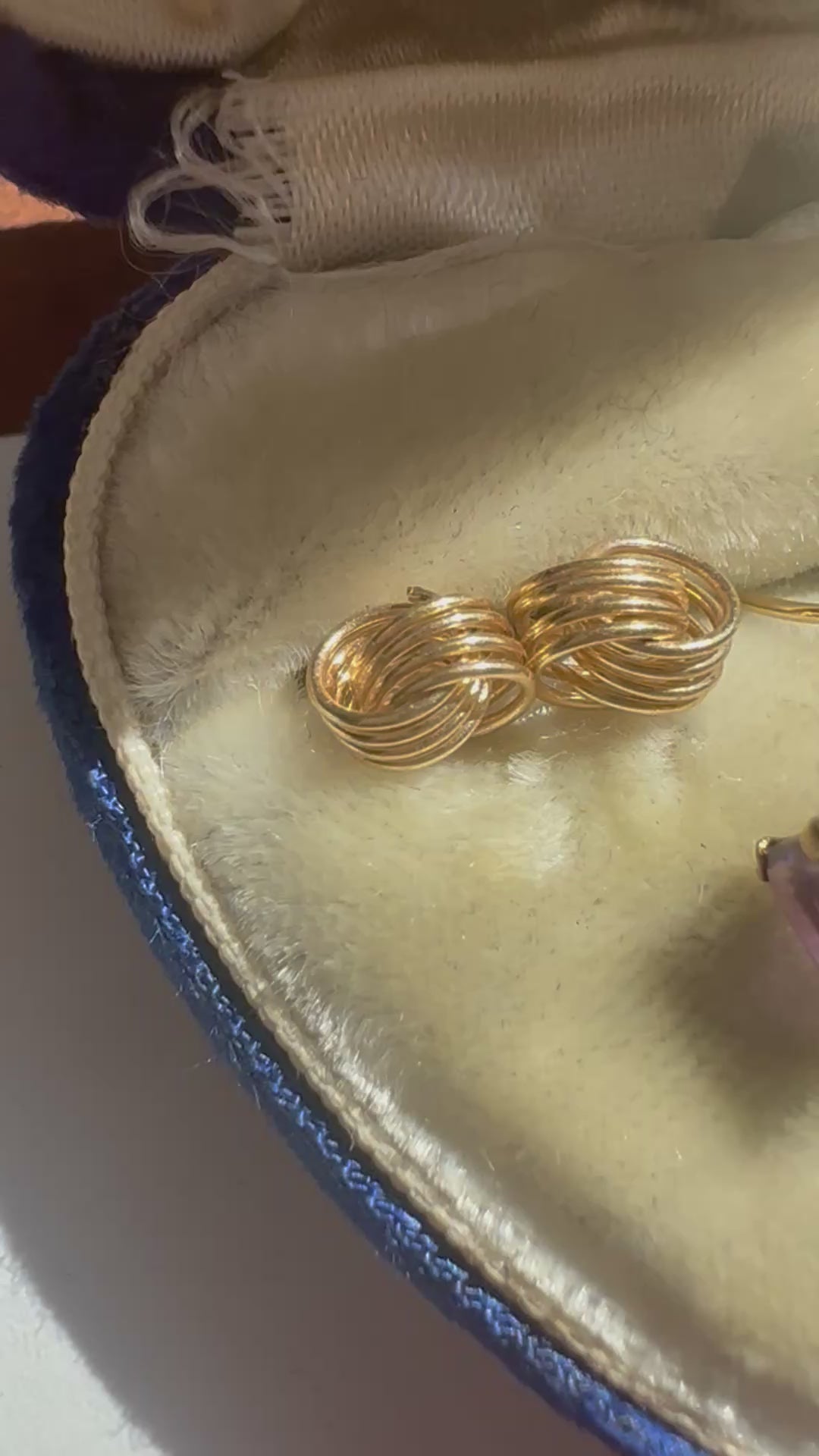 knot studs and amethyst leverback