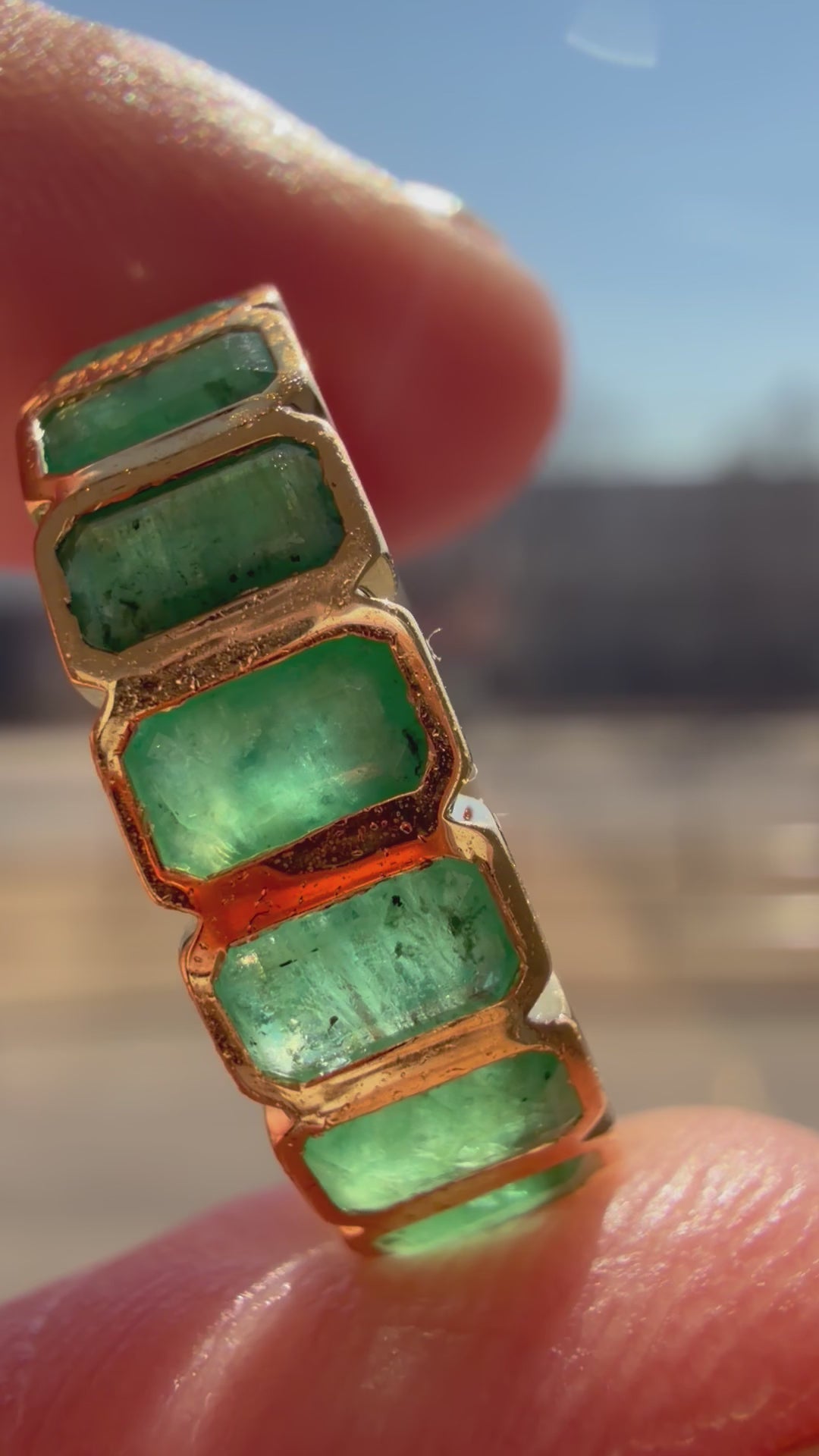 The Emerald Karat THE VERDE PURE natural emerald eternity band