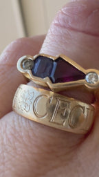 gemstone arrow squared band