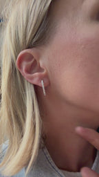 18k white gold diamond click-in .75" hoops