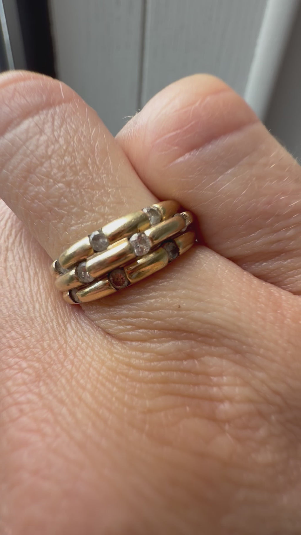 spaced diamond triple band