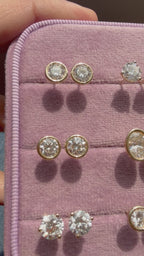 bezel and martini set lab diamond studs