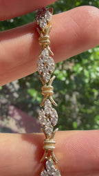 diamond clover link tennis bracelet