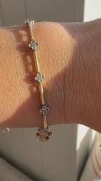 diamond clover station bracelet