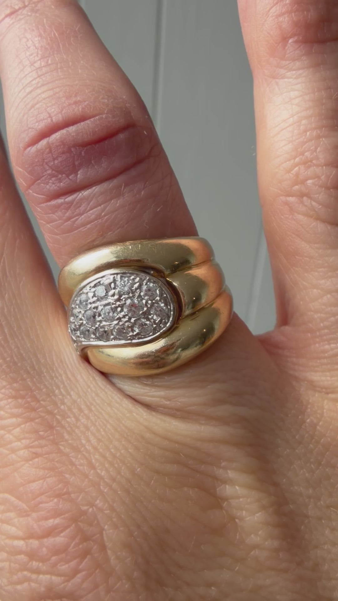 chunky 10k gold and CZ statement ring