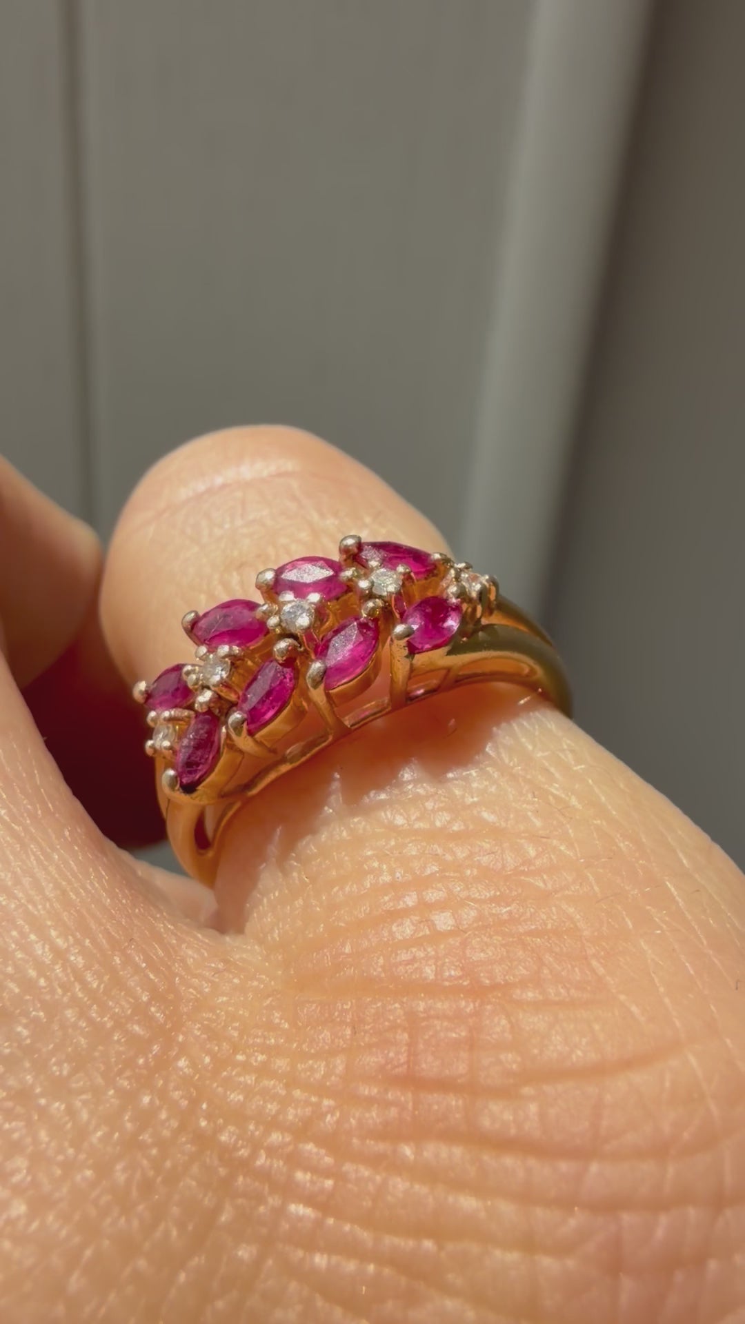 ruby and diamond leaf band