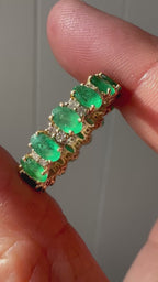 The Emerald Karat THE VERDE LUXE natural emerald + diamond eternity band