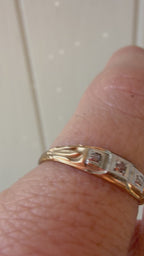 three single cut diamond band