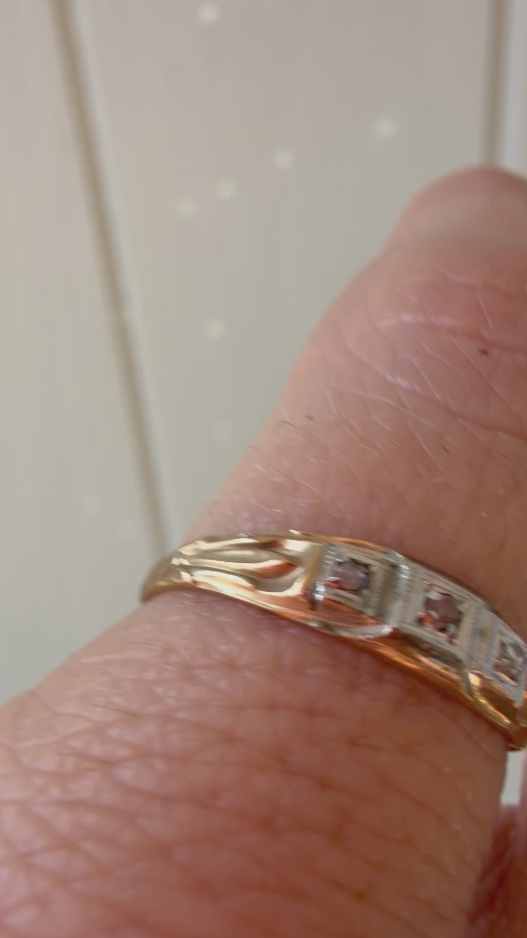 three single cut diamond band