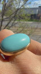 bezel set east west turquoise ring