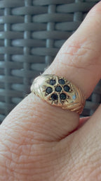9k sapphire leaf band