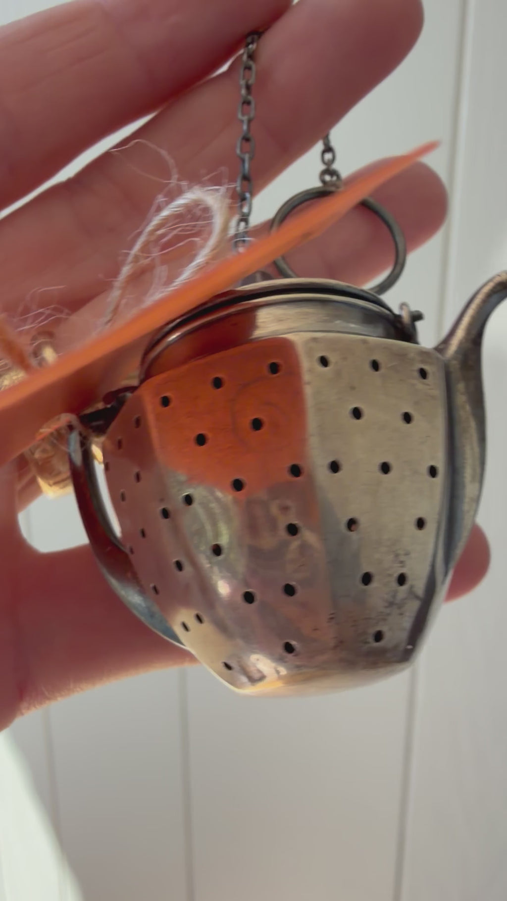 vintage sterling silver loose leaf tea ball strainer