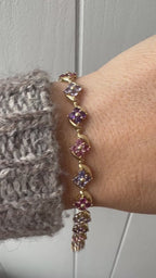 pink and purple flowers bracelet