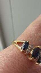 marquise sapphire and diamond ring