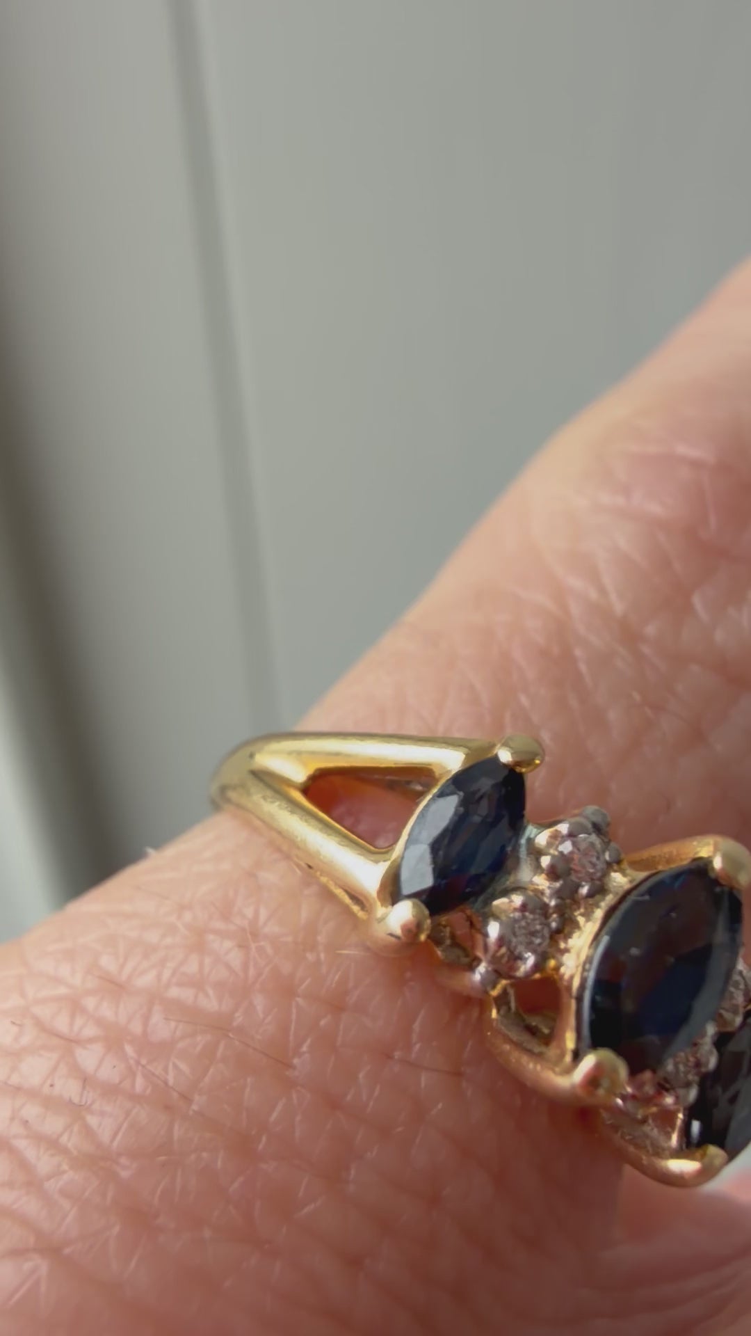 marquise sapphire and diamond ring