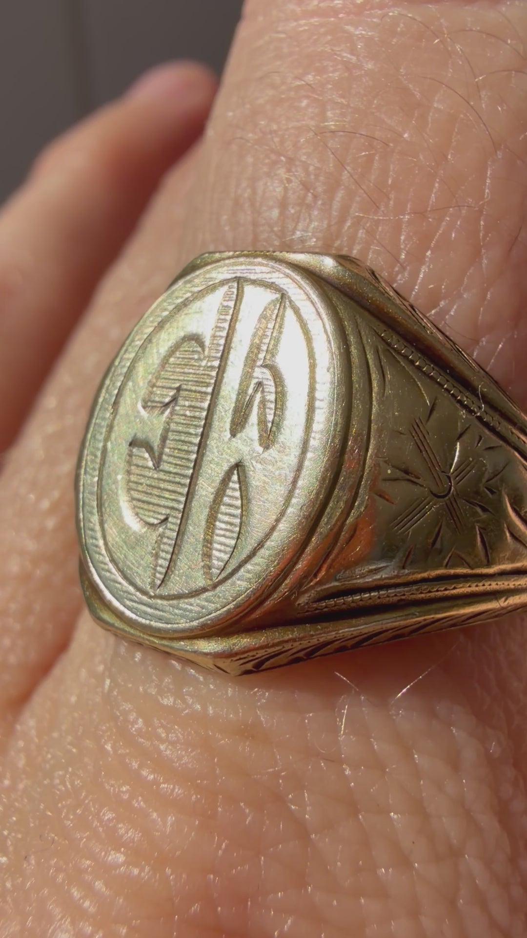 hand engraved EW signet