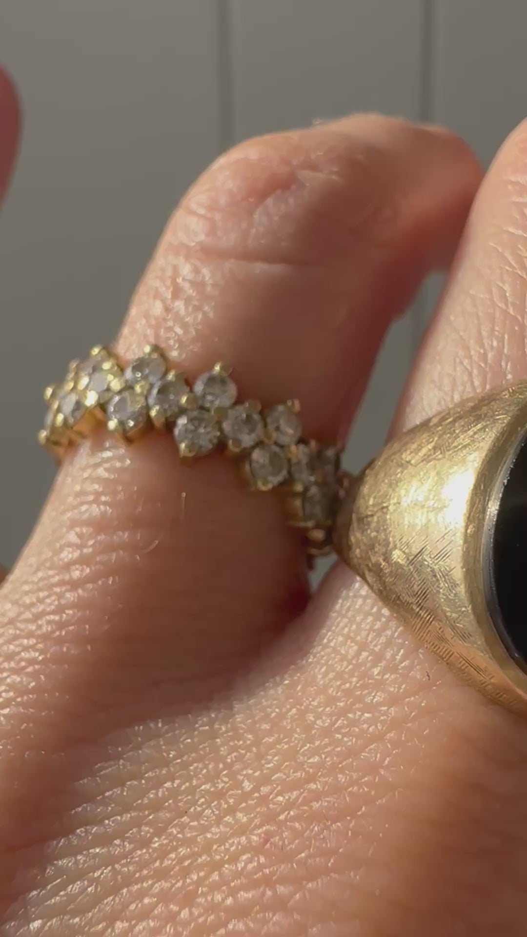 onyx and gold diamond ring