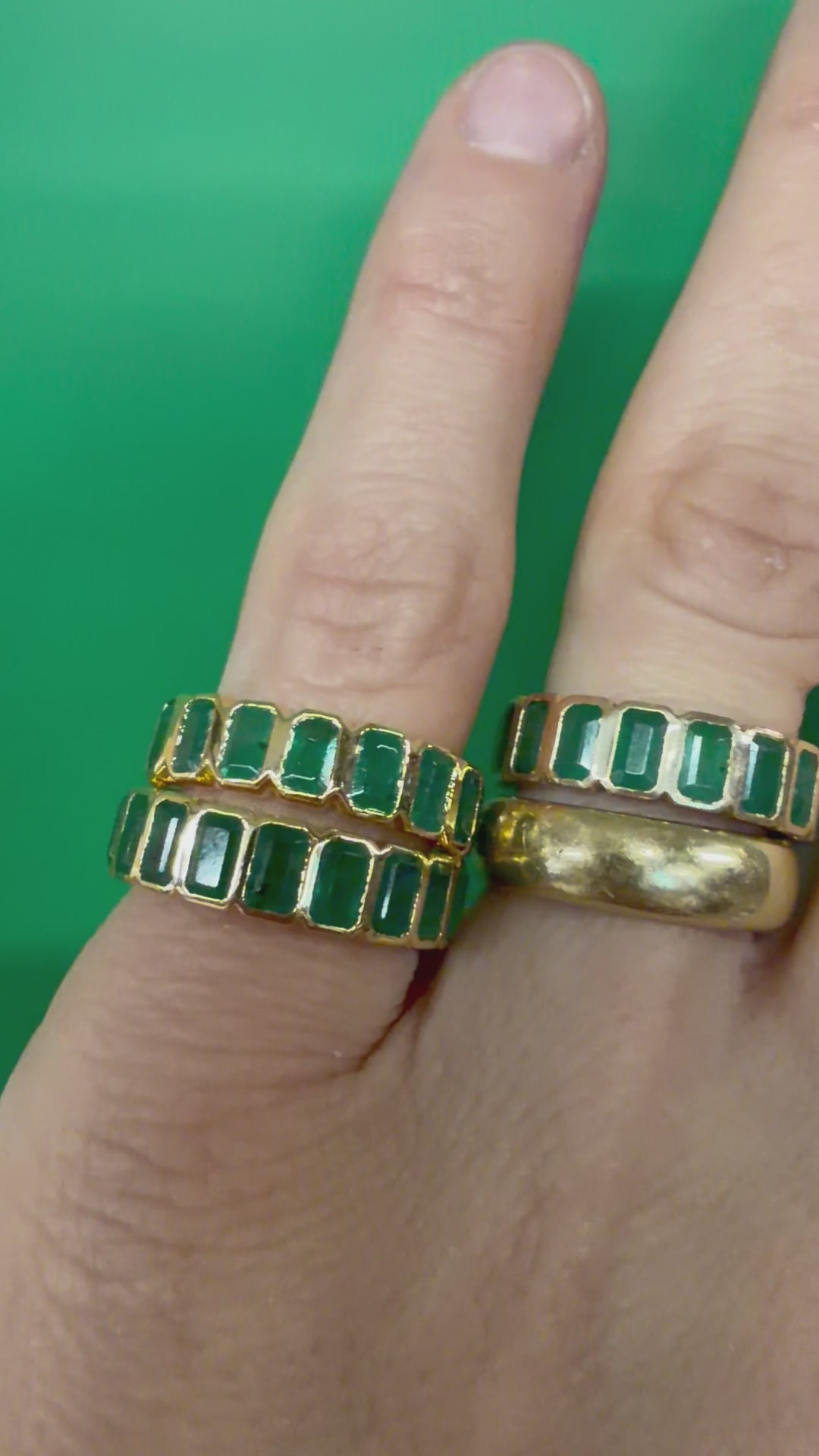 The Emerald Karat THE VERDE PURE HALF Eternity natural emerald band