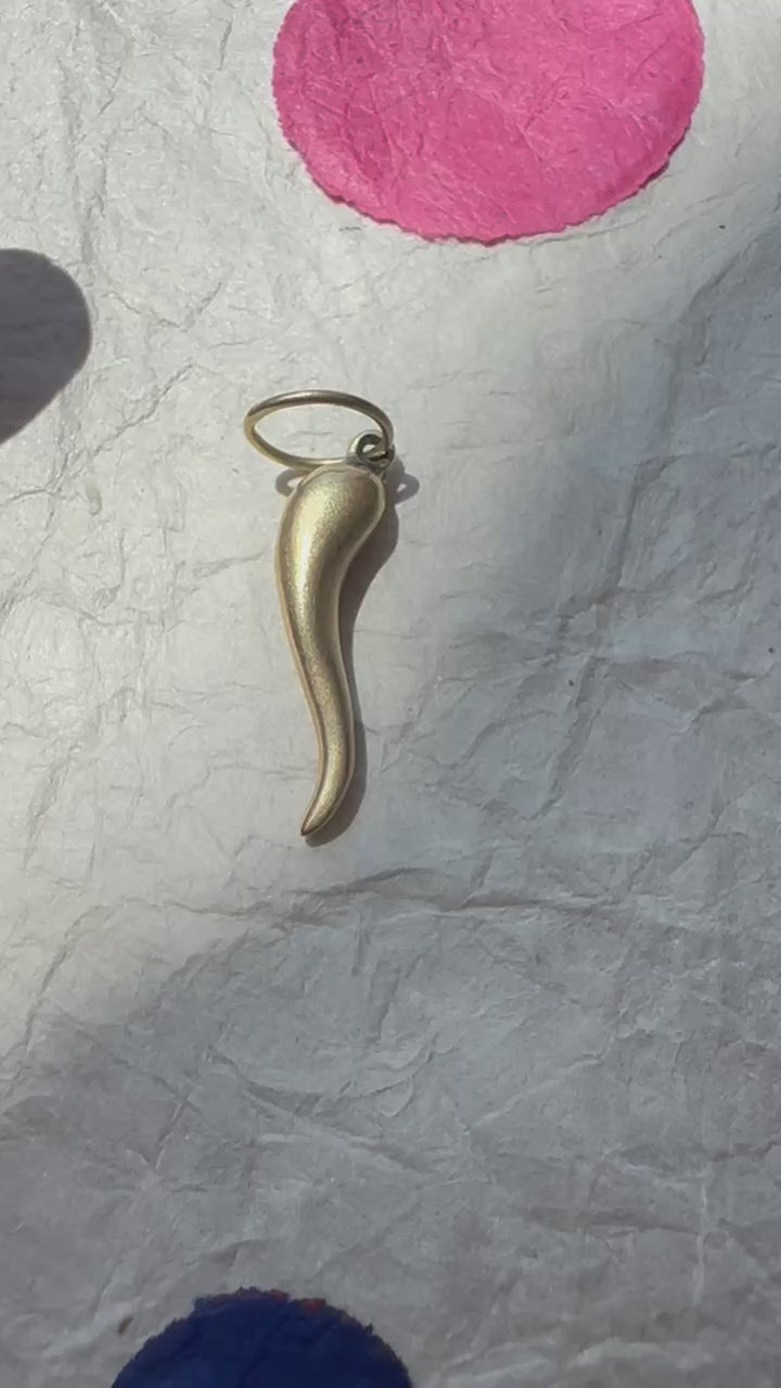 Solid Vintage Italian Cornicello Charm