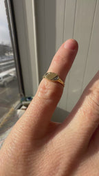 tiny signet with diamonds