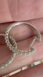 18k white gold diamond click-in .75" hoops