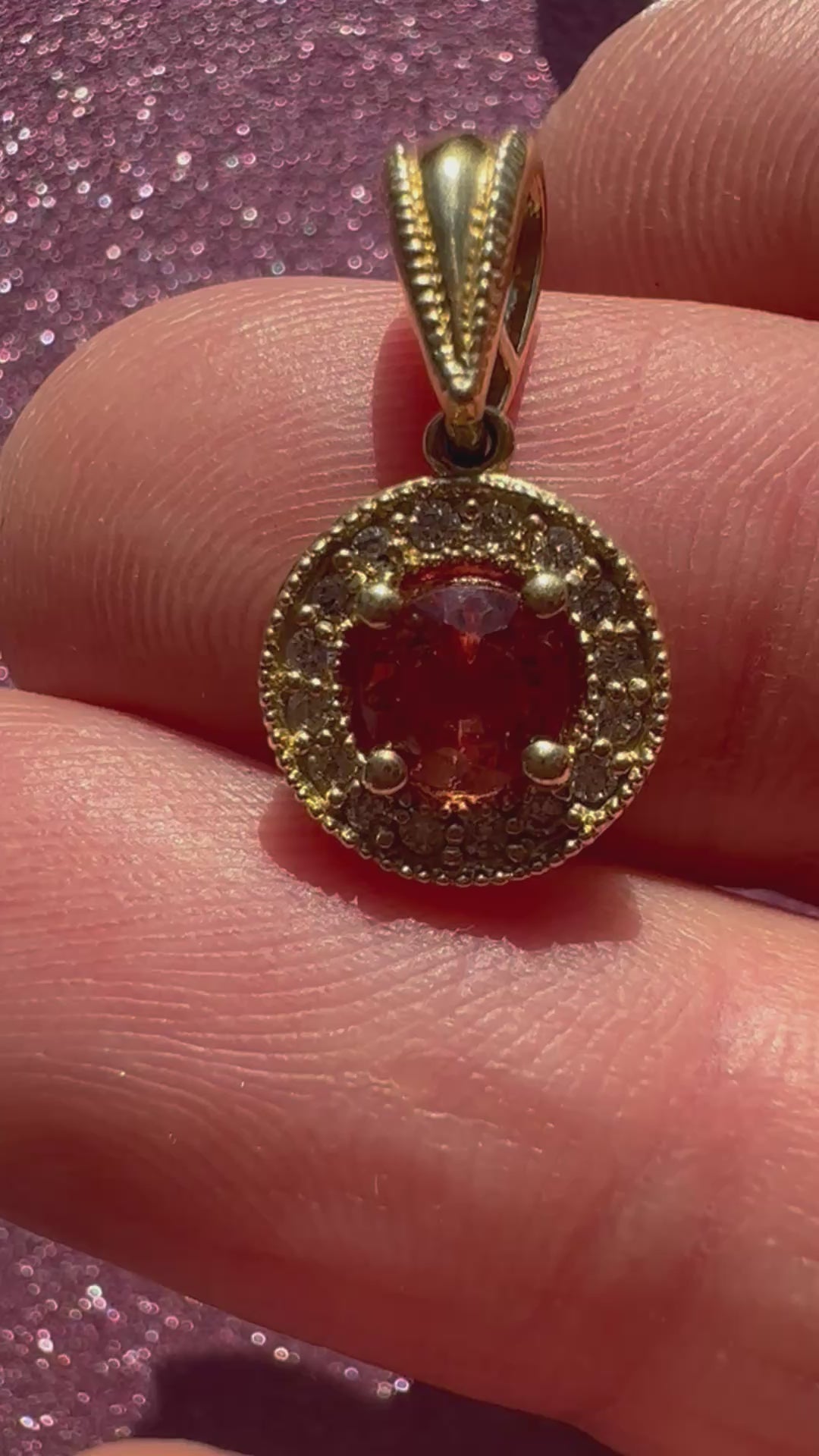 citrine and diamond pendant